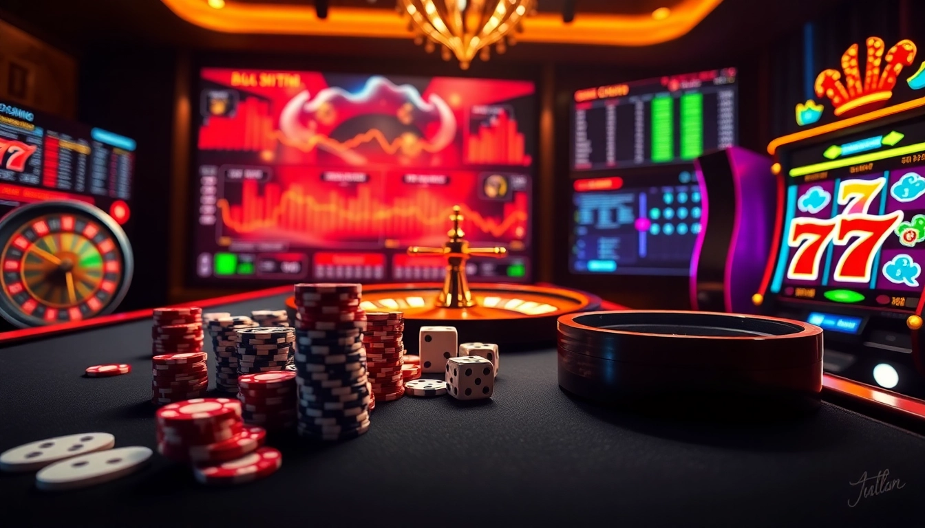 Fast-paced lô đề trực tuyến betting action with poker chips and digital slots