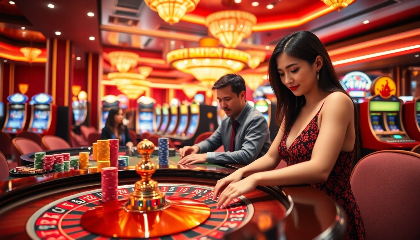 Engaged players experiencing excitement at the trang chủ daga casino, showcasing vibrant table games.