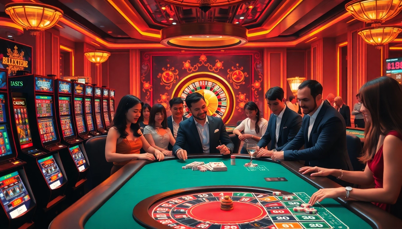Experience high-stakes excitement at https://www.fly888.club/ with gamblers enjoying diverse casino games.