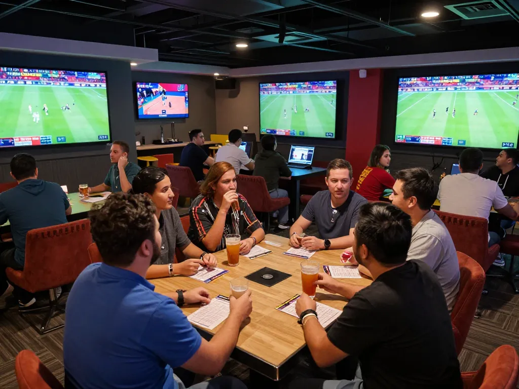 Dynamic sports betting scene showing fans engaging with live games while using the keo-nha-cai-vn app for better odds and strategies