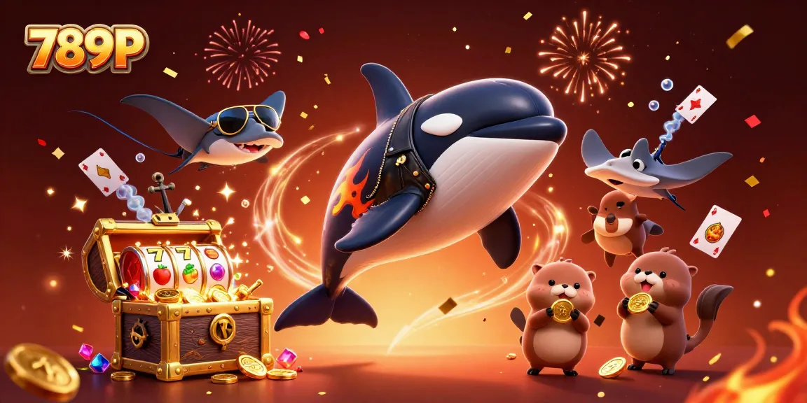 Experience thrilling wins with 789P as sea creatures showcase a casino adventure complete with slot reels.