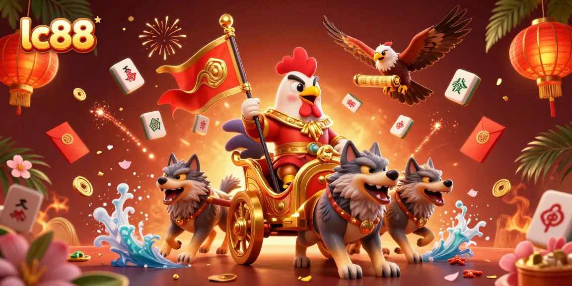 Experience excitement at lc88 with a dynamic scene featuring a war chariot and magical casino elements.