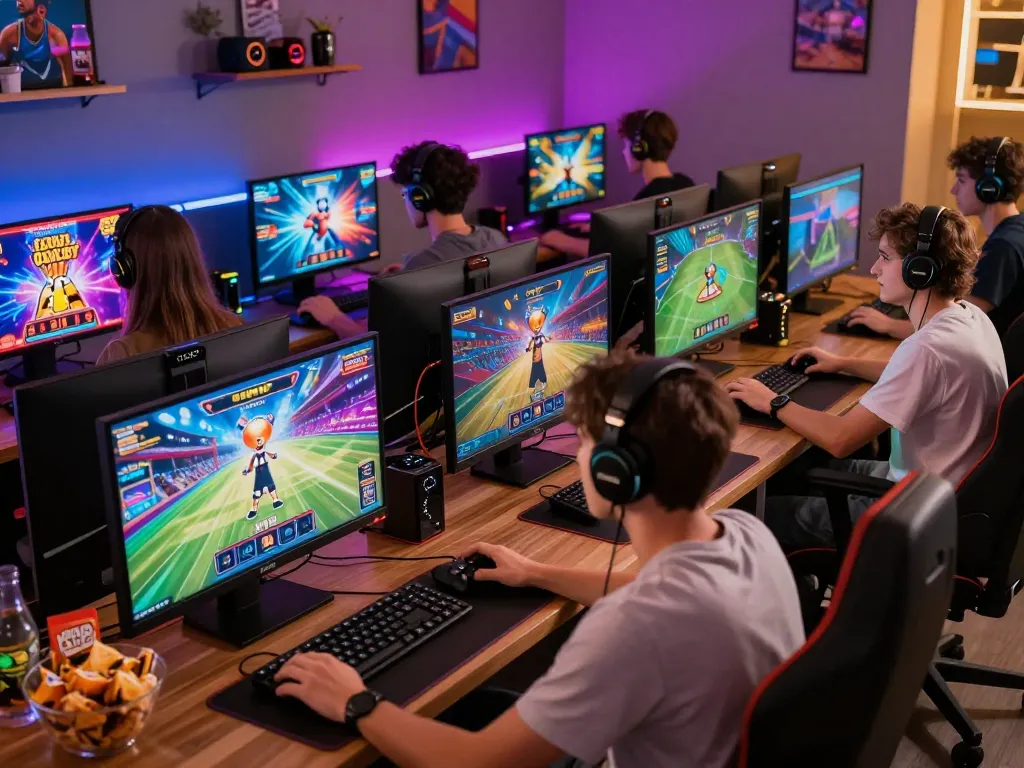 Engaging online gaming scene on Hitclub with vibrant visuals and players enjoying diverse games.