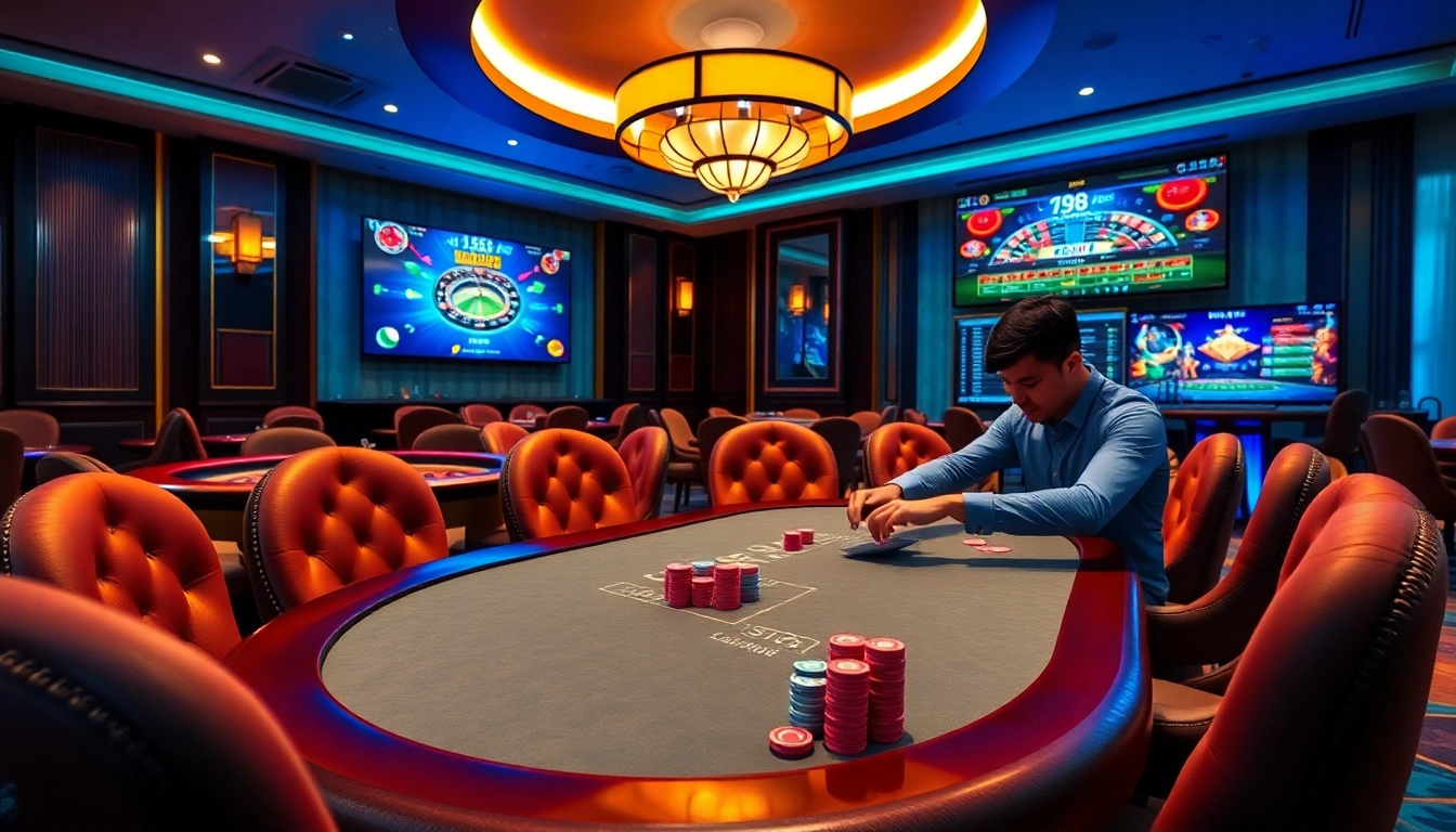 Experience the excitement at Xin 88 with vibrant gambling visuals and engaging game interfaces.