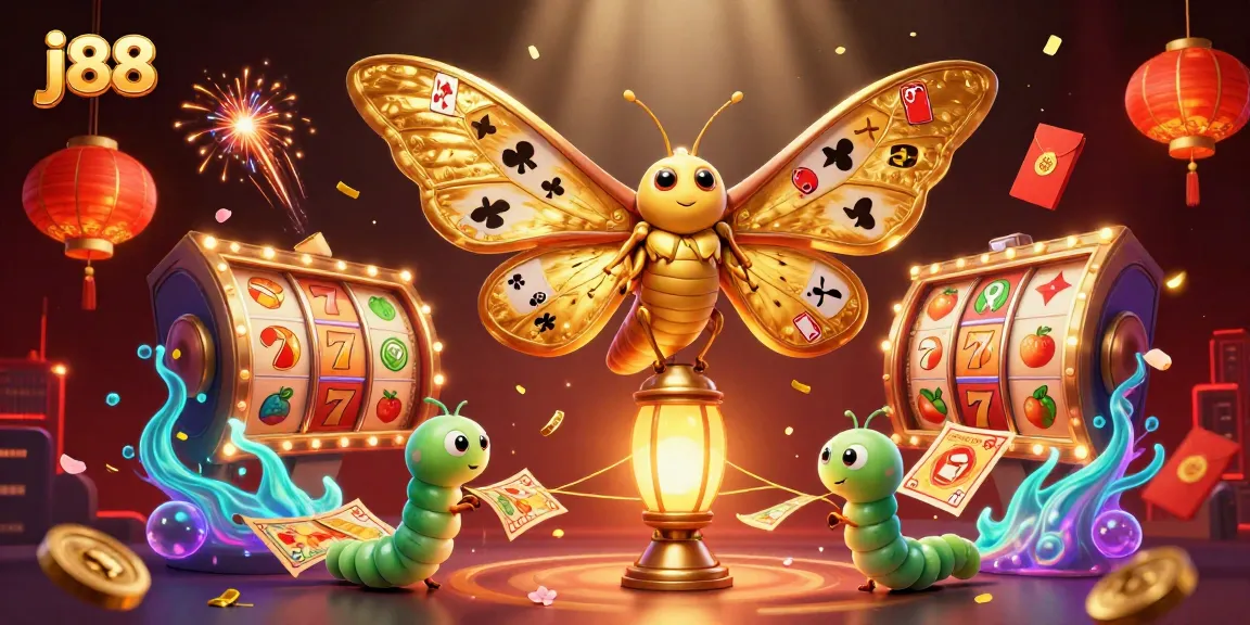 Experience the thrill of j88 slots with vibrant elements in this detailed casino illustration.