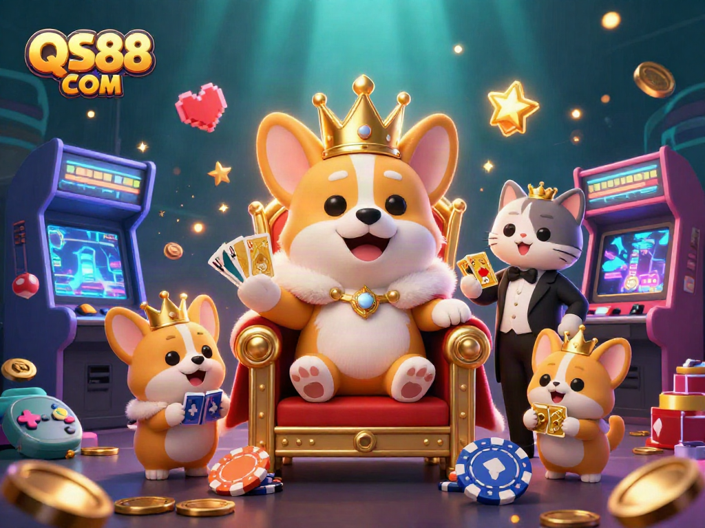 Play exciting games at QS88 COM with colorful cartoon themes and casino elements.