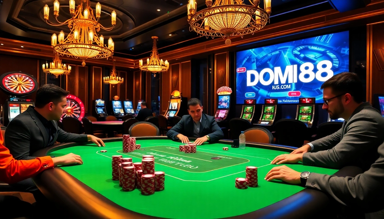 Experience thrilling gameplay at dom88.us.com with luxury casinos, poker tables, and vibrant slot machines.