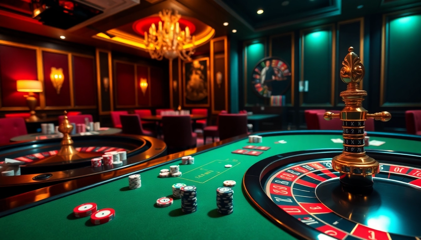 C54.gb.net offers an exciting gambling experience with vibrant casino games and engaging players at a luxurious gaming table.