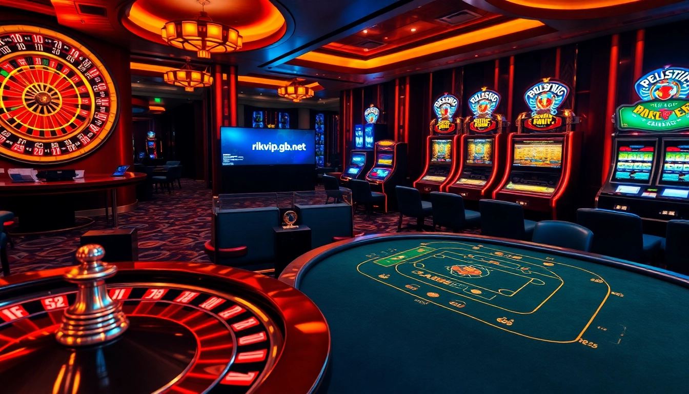 Experience the luxury of gambling at rikvip.gb.net with vibrant slot machines and a thrilling casino atmosphere.
