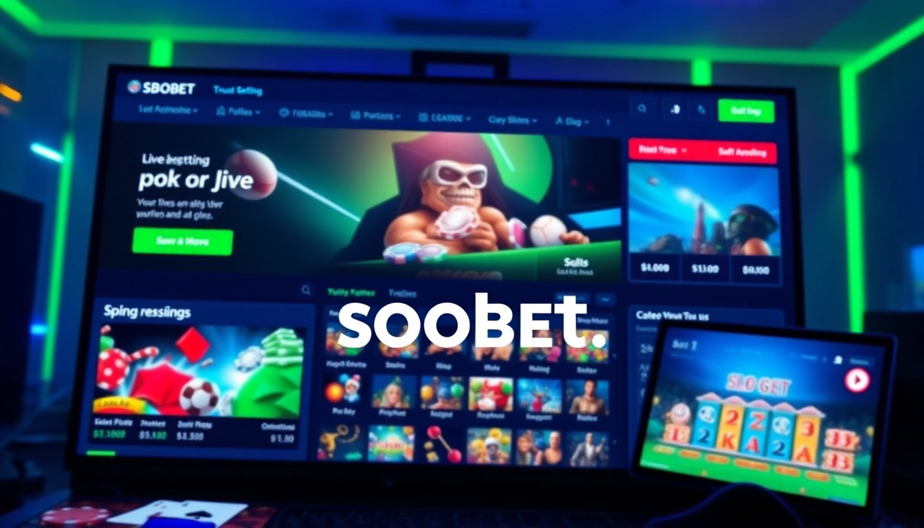 SboBet.dance online gambling interface highlighting live sports betting and casino games.