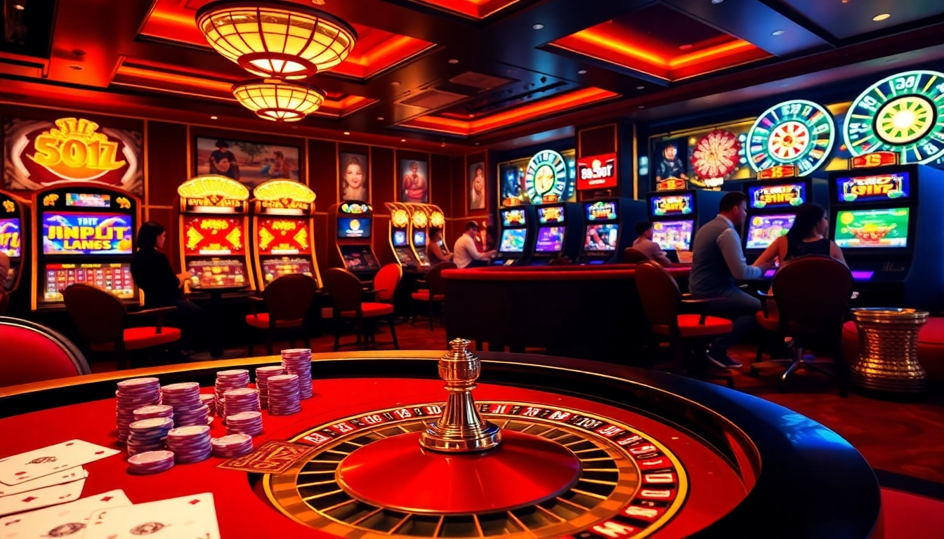 Engage with the thrilling atmosphere of 88ii88.com through vibrant online casino visuals featuring poker chips and roulette tables.