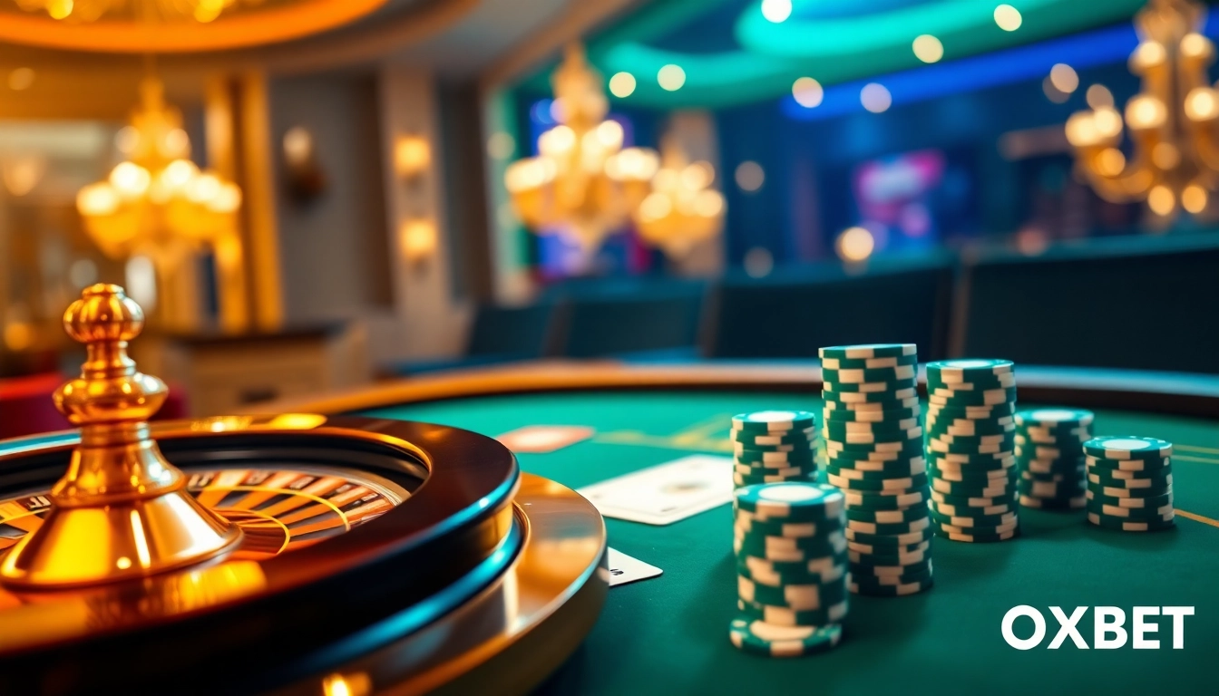 Gambling excitement unfolds at Nhà cái OXBET with vibrant casino elements and sleek gaming interfaces.