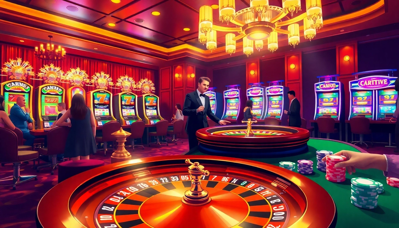 Experience luxury gaming at 188vcom with vibrant casino tables and engaging players.
